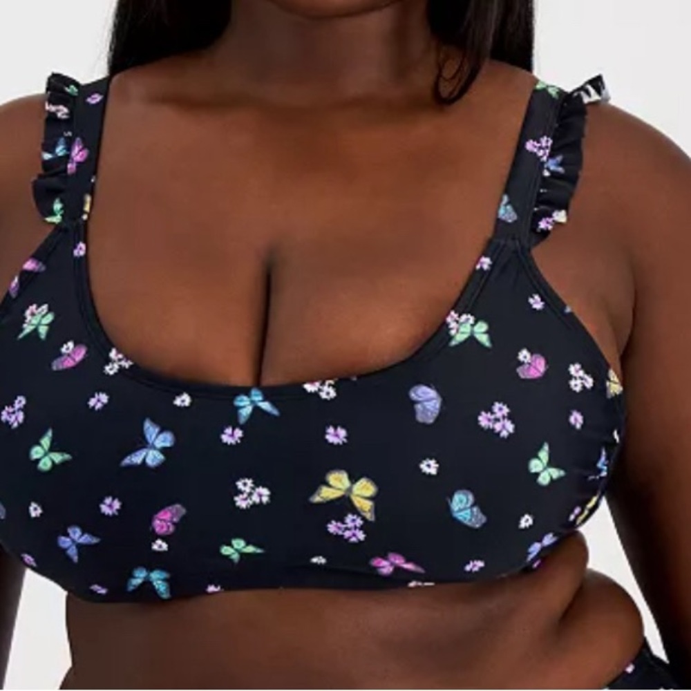 Salt + Cove Plus Size Butterfly Print Bikini Top